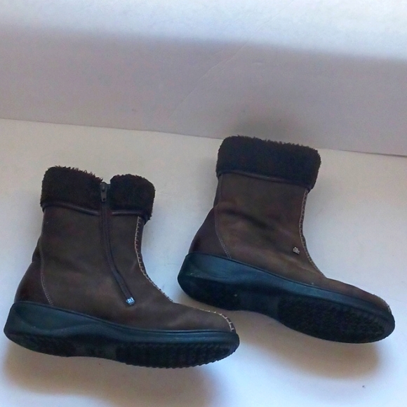 Finn Comfort brown suede with sherpa cuffs and lining ankle boots-sz 5 - Picture 4 of 10